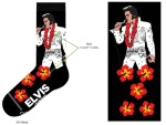 Elvis: Pink/Yellow Hibiscus Fuzzy Socks (One Size)