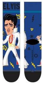 Elvis: Cartoon Crew Blue Socks (One Size)