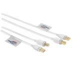 HAMA Kabel USB A-B Guld Vit 3m