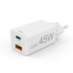 HAMA Charger 1x USB-C 1x USB-A GaN 45W White