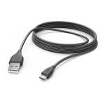 HAMA Charging Cable USB-A to Micro-USB Black 3.0m