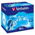 Verbatim CD-R Audio 16x 700M 80min 10 Packa Jewel Case Matt Silver