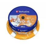 Verbatim DVD-R 16x 4.7GB Wide Inkjet Printable ID Branded 25 Packa Axel