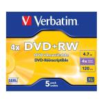 VERBATIM DVD+RW 4,7GB 4x 5-pack