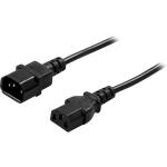 DELTACO Power Cord | Powercord | IEC C14 - IEC C13 | 0.5m | Black