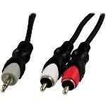 DELTACO 3.5mm (M) to 2x RCA (M) | 3,5mm tele - RCA | Connection cable | 10m | Black