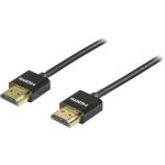 Kbl HDMI 19-pin ha-ha 1m, v 1.4, svart, tunn HDMI-kabel