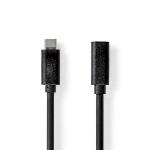 Nedis USB-kabel | USB 3.2 Gen 1 | USB-C- Hane | USB-C- Hona | 5 Gbps | Nickelplaterad | 2.00 m | Rund | PVC | Svart | Kuvert