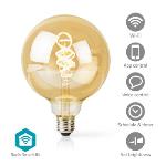 Nedis SmartLife LED vintage lampa | Wi-Fi | E27 | 360 lm | 4.9 W | Varm till cool vit | 1800 - 6500 K | Glas | Android- / IOS | Globe | 1 st.