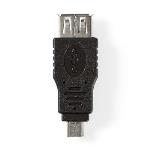 Nedis USB Mikro-B Adapter | USB 2.0 | USB Micro-B Hane | USB-A Hona | 480 Mbps | Nickelplaterad | PVC | Svart | Blister