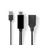 Nedis HDMI- Adapter | HDMI- Kontakt | DisplayPort Hane | Nickelplaterad | Rak | PVC | Svart | 1 st. | Kuvert