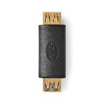 Nedis USB-A Adapter | USB 3.2 Gen 1 | USB-A Hona | USB-A Hona | 5 Gbps | Rund | Guldplaterad | Antracit | Låda