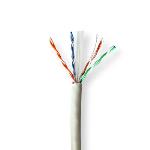 Nedis Nätverkskabel Roll | CAT6 | Fast | U/UTP | Bar koppar | 100.0 m | Inomhus | Rund | LSZH | Grå | Dragkorg