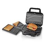Nedis Multi Grill | Grill / Sandwich / Waffle | 700 W | 22 x 12.5 cm | Automatisk temperaturkontroll | Plast / Rostfritt stål