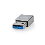 Nedis USB-A Adapter | USB 3.2 Gen 1 | USB-A Hane | USB-C- Hona | 5 Gbps | Rund | Nickelplaterad | Silver | Lock