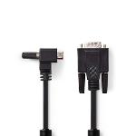 Nedis VGA-kabel | VGA-hane - VGA-hane, vinklad | 2.0 m | Svart
