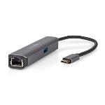 Nedis USB Multi-Port Adapter | USB 3.2 Gen 1 | USB-C- Hane | HDMI- Utgång / RJ45 Hona / USB-A Hona / USB-C- Hona | 5 Gbps | 0.20 m | Rund | Guldplaterad | PVC | Antracit | Låda