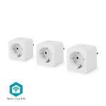 Nedis SmartLife Smart Plug | Wi-Fi | Strömmätare | 3680 W | Type F (CEE 7/7) | 0 - 55 °C | Android- / IOS | Vit | 3 st.