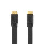 Nedis High Speed --HDMI - kabel med Ethernet | HDMI- Kontakt | HDMI- Kontakt | 4K@30Hz | 10.2 Gbps | 10.0 m | Platt | PVC | Svart | Plastpåse
