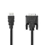 Nedis HDMI- kabel | HDMI- Kontakt | DVI-D 24+1-Pin Hane | 1080p | Nickelplaterad | 2.00 m | Rak | PVC | Svart | Label