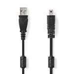 Nedis USB-kabel | USB 2.0 | USB-A Hane | UC-E6 8-Pins Male | 480 Mbps | Nickelplaterad | 2.00 m | Rund | PVC | Svart | Label
