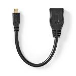 Nedis High Speed --HDMI - kabel med Ethernet | HDMI- Micro kontakt | HDMI- Utgång | 4K@30Hz | 10.2 Gbps | 0.20 m | Rund | PVC | Svart | Kuvert