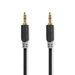 Nedis Stereoljudkabel | 3.5 mm Hane | 3.5 mm Hane | Guldplaterad | 0.50 m | Rund | Antracit | Kartong med fönster