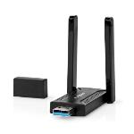 Nedis Nätverks dongle | Wi-Fi | AC1200 | 2.4/5 GHz (Dual Band) | USB3.0 | Wi-Fi hastighet total: 1200 Mbps | Windows 10 / Windows 11 / Windows 8