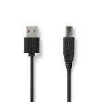 Nedis USB-kabel | USB 2.0 | USB-A Hane | USB-B Hane | 480 Mbps | Nickelplaterad | 3.00 m | Rund | PVC | Svart | Label