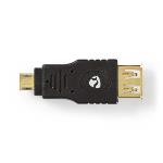 Nedis USB-adapter | USB 2.0 | USB Micro-B Hane | USB-A Hona | 480 Mbps | Guldplaterad | PVC | Antracit | Kartong med fönster