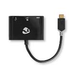 Nedis USB-adapter | USB 3.2 Gen 1 | USB-C- Hane | HDMI- Utgång / USB-A Hona / USB-C- Hona | 5 Gbps | 0.20 m | Rund | Guldplaterad | PVC | Antracit | Kartong med fönster