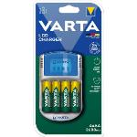 Varta NiMH Batteriladdare AA / AAA | 1.2 V DC | 4x AA/HR6 2600 mAh | Underhållsladdning | Euro / Typ-C (CEE 7/16) | Batteritypsenergi: AA