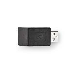 Nedis USB-A Adapter | USB 2.0 | USB-A Hane | USB-A Hona | 480 Mbps | Rund | Nickelplaterad | PVC | Svart | Låda