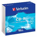 Verbatim CD-R 52x 700 MB 10 Packa Slim Case Extra Protection