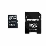 Integral 64 GB säkerhetskamera microSD-kort för färdkameror, hemmakameror, CCTV, kroppskameror och drönare