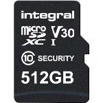 Integral 512 GB säkerhetskamera microSD-kort för färdkameror, hemmakameror, CCTV, kroppskameror och drönare