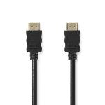 Nedis High Speed --HDMI - kabel med Ethernet | HDMI- Kontakt | HDMI- Kontakt | 4K@30Hz | ARC | 10.2 Gbps | 30.0 m | Rund | PVC | Svart | Label