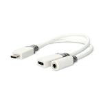 Nedis USB-C- Adapter | USB 2.0 | USB-C- Hane | USB-C- Hona / 3.5 mm Hona | 0.10 m | Rund | Guldplaterad | PVC | Vit | Låda
