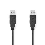 Nedis USB-kabel | USB 2.0 | USB-A Hane | USB-A Hane | 480 Mbps | Nickelplaterad | 2.00 m | Rund | PVC | Svart | Label