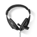 Nedis PC headset | Over-Ear | Stereo | 1x 3.5 mm / 2x 3.5 mm | Vikbara Mikrofon | Svart