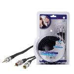 HQ Stereo Ljudkabel 3.5 mm Hane - 2x RCA Hane 10.0 m Mörkgrå