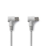 Nedis koaxialkabel | IEC (Koax) Hane | IEC (Koax) Hona | Nickelplaterad | 75 Ohm | Dubbelskärmad | 2.00 m | Rund | PVC | Vit | Plastpåse