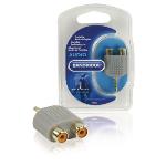 Bandridge Stereo Audio Adapter 3.5 mm Hane - 2x RCA Hona Grå