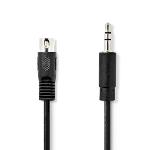 Nedis DIN ljudkabel | DIN 5-Pin Hane | 3.5 mm Hane | Nickelplaterad | 1.00 m | Rund | PVC | Svart | Label