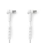 Nedis Koaxialkabel | IEC (Koax) Hane | IEC (Koax) Hona | Nickelplaterad | 120 dB | 75 Ohm | Fyra skydd | 10.0 m | Rund | PVC | Vit | Label