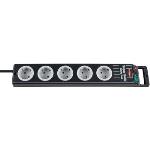 Brennenstuhl Super-Solid Power Strip 5-vägs (förlängningskabel med 2,5 m kabel och strömbrytare - tillverkad av brytsäker polykarbonat)