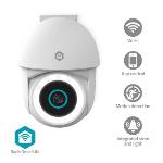Nedis SmartLife Utomhus Kamera | Wi-Fi | Spotlight | 3MP Full HD 1296p | Panorera lutning | IP65 | microSD (ingår inte) / Molnlagring (tillval) / Onvif | 5 V DC | Med rörelsesensor | Nattsikt | Vit
