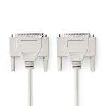 Nedis Serie Kabel | D-SUB 25-Pin Hane | D-SUB 25-Pin Hane | Nickelplaterad | 2.00 m | Rund | PVC | Elfenben | Label