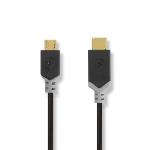 Nedis USB-kabel | USB 2.0 | USB-C- Hane | USB Micro-B Hane | 480 Mbps | Guldplaterad | 1.00 m | Rund | PVC | Antracit | Kartong med fönster