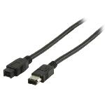 Valueline FireWire 400-Kabel FireWire 6-Pin Hane - FireWire 9-Pin Hane 2.00 m Svart